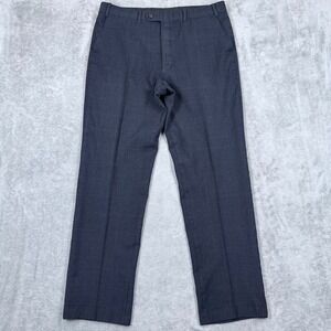 Lauren Ralph Lauren Flannel Wool Dress Pants Mens 34x30 Flat Front Blue Trousers